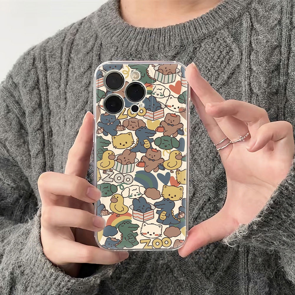 ✅Ốp Điện Thoại Mềm Chống Sốc In Hình Động Vật Đơn Giản Cho Apple Iphone 14pro Max6In78 13iPhone1211plus