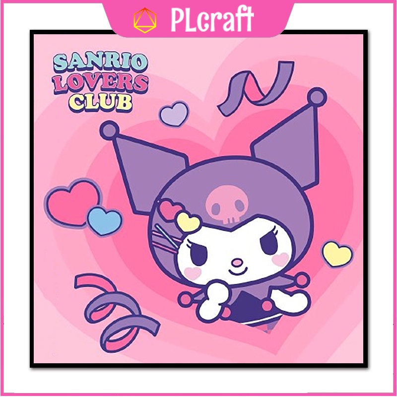 SANRIO Bộ Tranh Đính Đá 5D Tự Làm Hình Mèo Hello Kitty Kích Thước 30x30cm Trang Trí Nhà Cửa