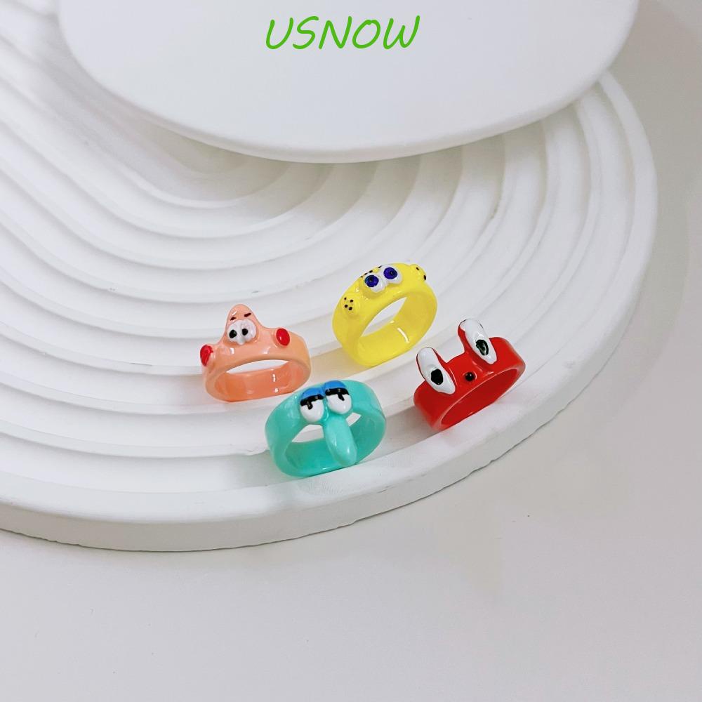 Nhẫn Resin Họa Tiết Hoạt Hình Spongebob Dễ Thương