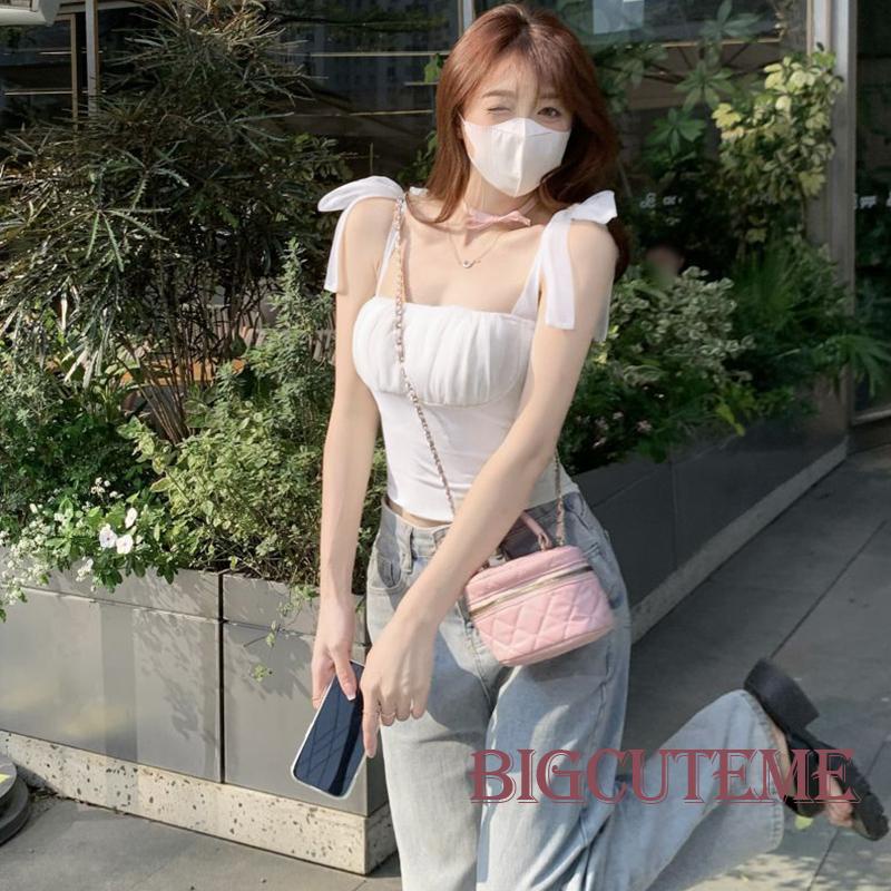 [] - Áo Hai Dây Vải Tuyn Mỏng Vừa Vặn Mùa Hè Cho Nữ Đi Tiệc Câu Lạc Bộ