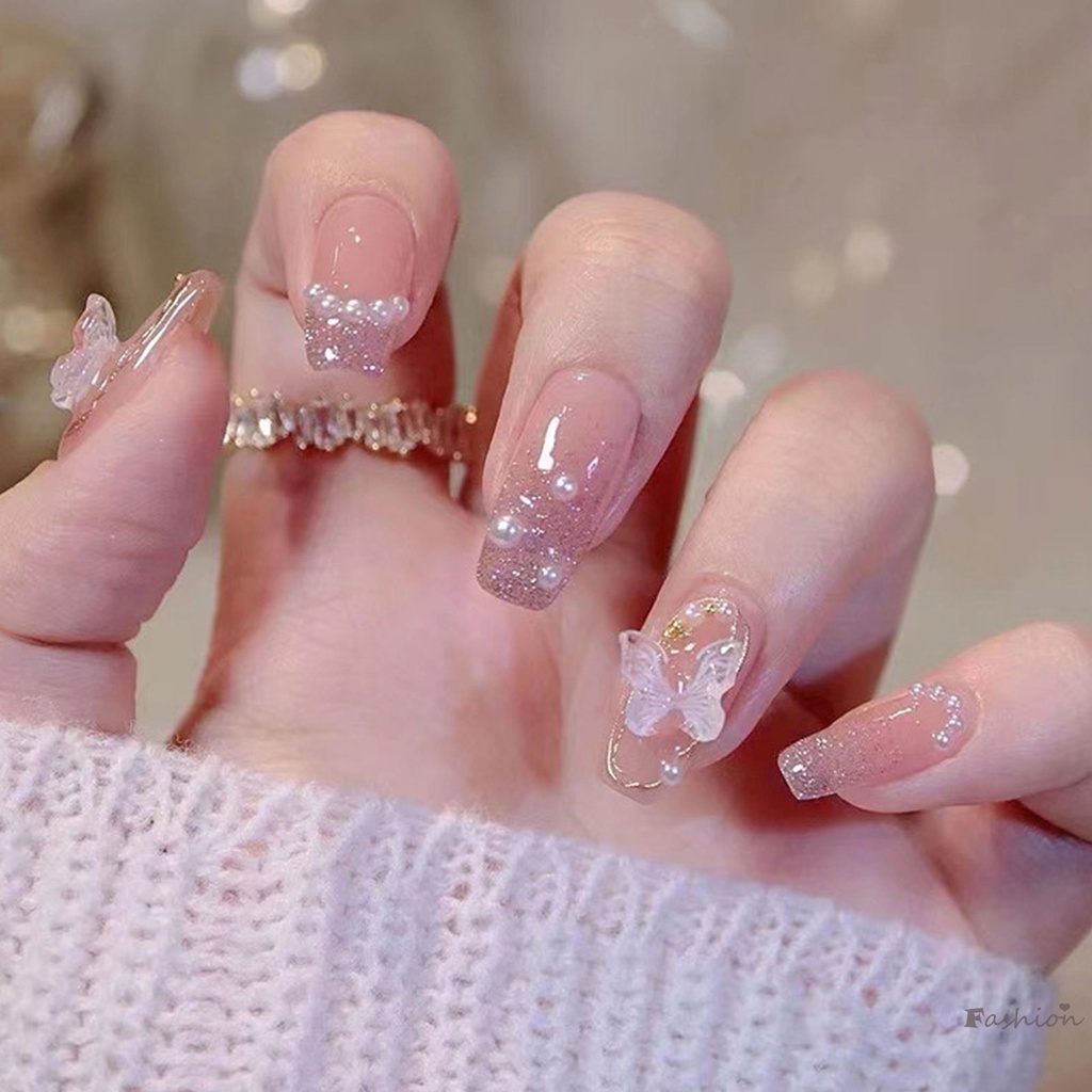 Khay Đựng Phụ Kiện Trang Trí Móng Tay Hình Bướm Đính Đá Xinh Xắn