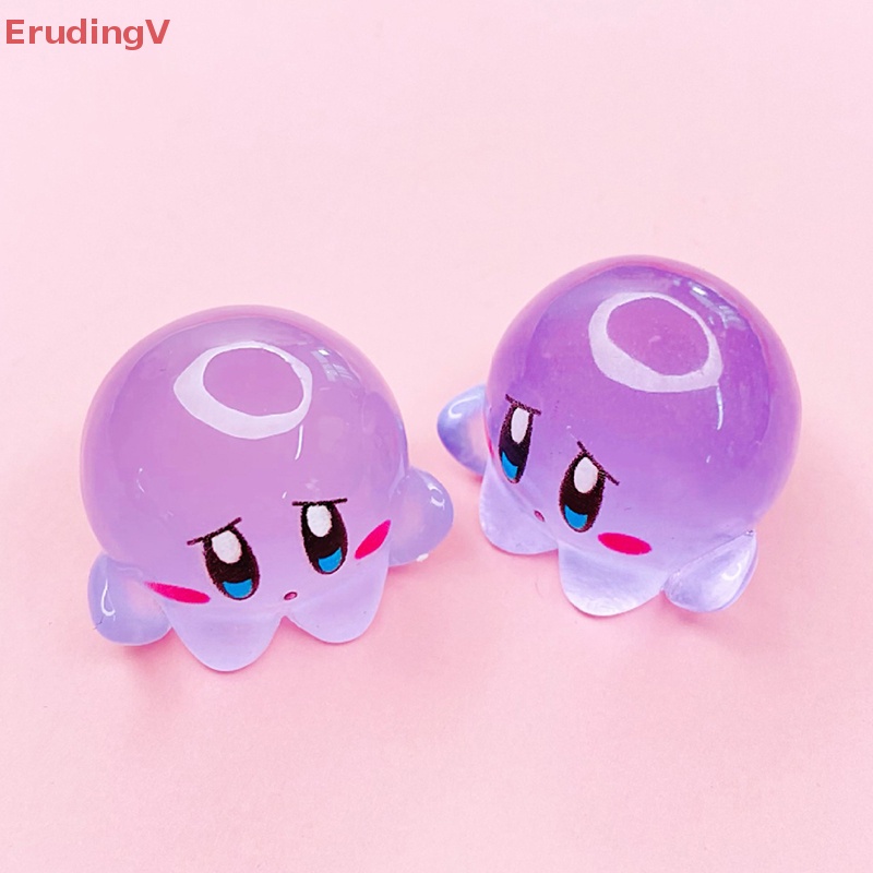 Bộ 5 Kẹp Tóc Nhựa Phát Quang Hình Kirby Dễ Thương Dùng Trang Trí Sổ Tay DIY