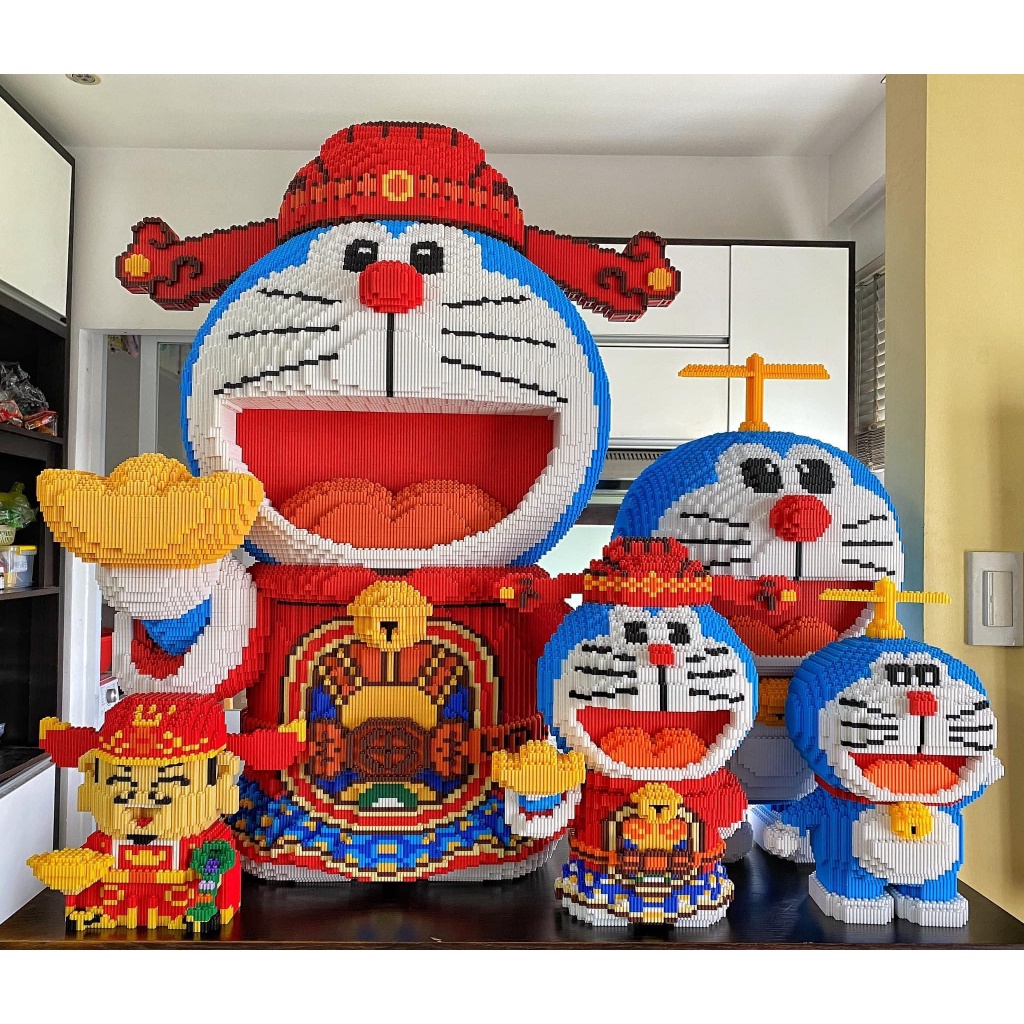 Mô Hình Doremon thần tài 68cm,40cm, Xếp hình doremon size đại 40cm, 65cm Mô hình Mô Hình 3D Doremon