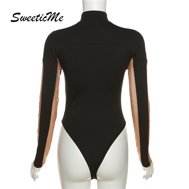 Áo Liền Quần Tay Dài Cổ Tròn Dáng Ôm Phối Màu Tương Phản Thời Trang 2023 Dành Cho Bạn Nữ