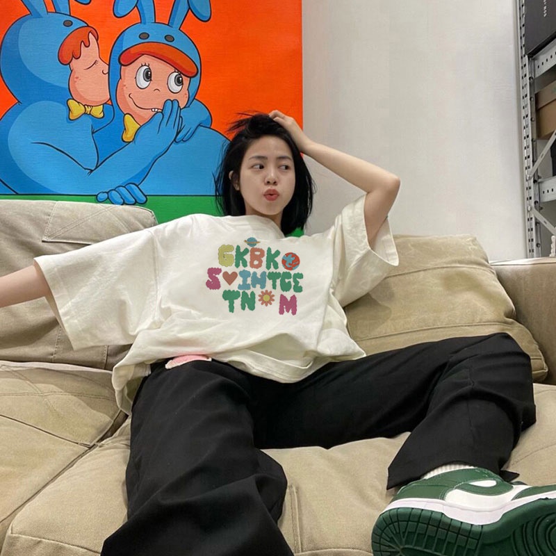 NRVP Áo Thun 100% Cotton Tay Ngắn Phong Cách Hàn Quốc Mới