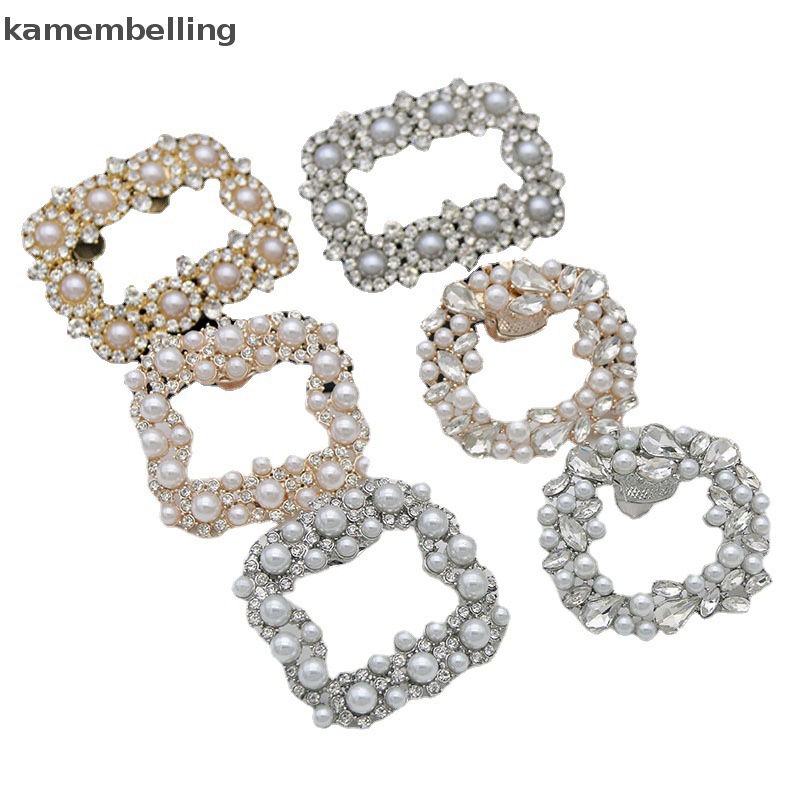 Kẹp Khóa Vuông Đính Đá Lấp Lánh Trang Trí Giày Cao Gót Cho Cô Dâu