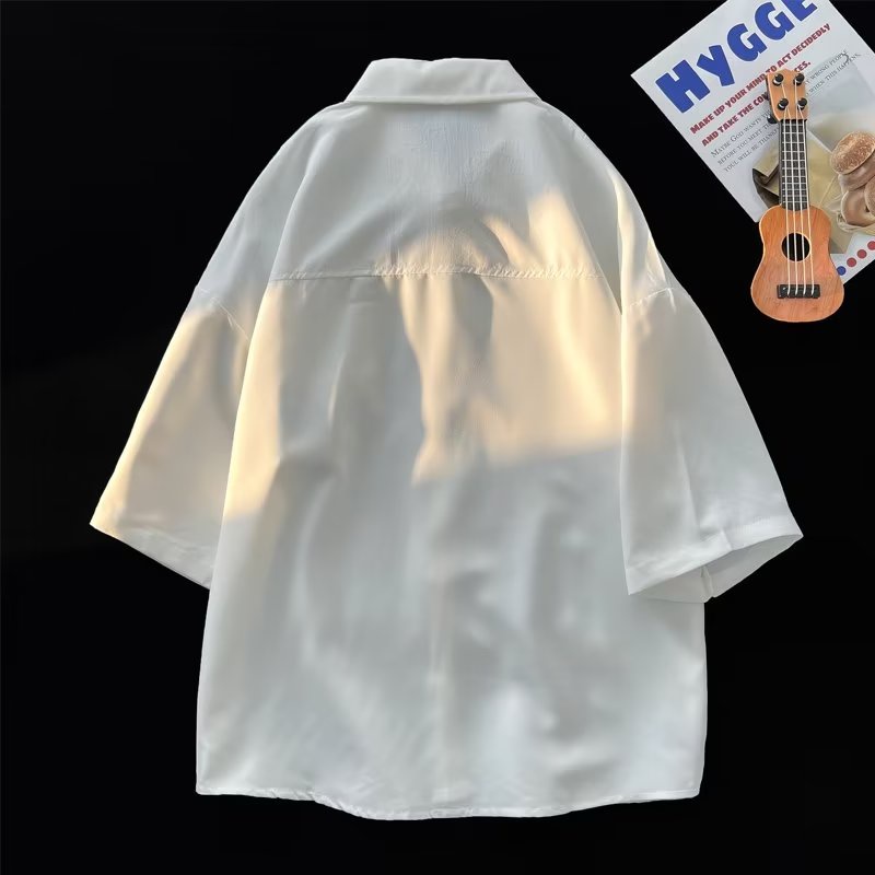 Áo Sơ Mi Tay Ngắn Phong Cách Hong Kong Thời Trang Mùa Hè Cho Nam