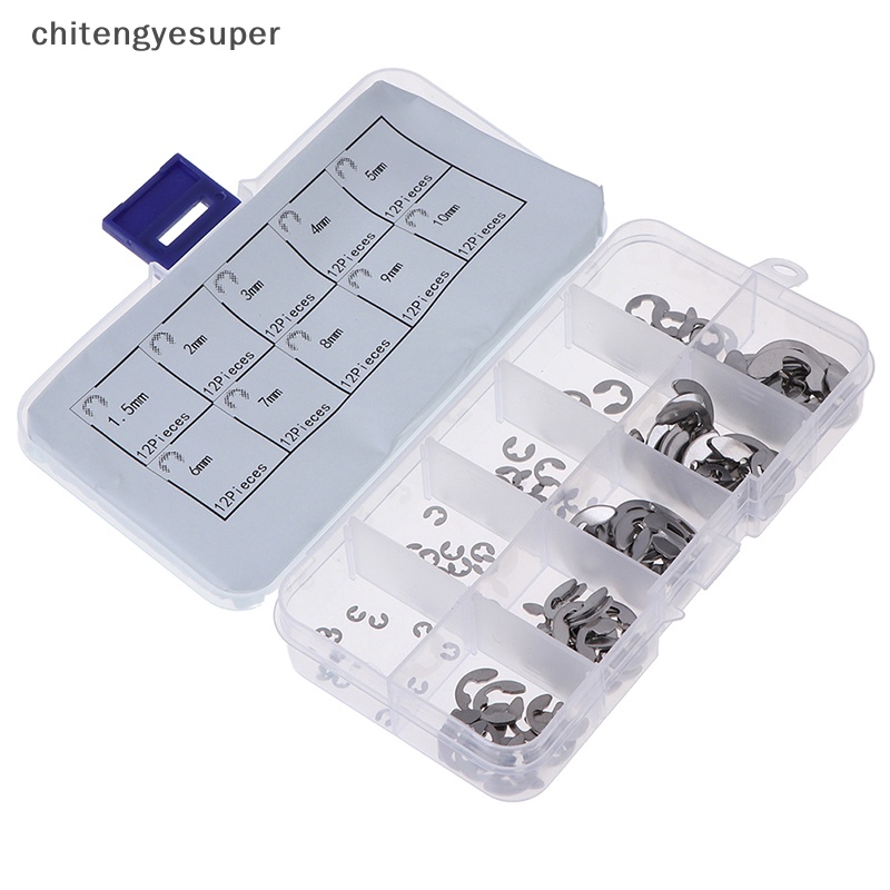 Hộp 120 Kẹp Chữ E Bằng Thép Không Gỉ 304 M1.5 ~ M10 CGS