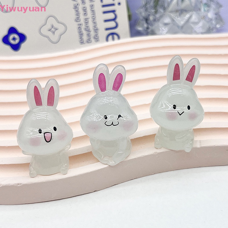Mô Hình Chú Thỏ Nhỏ Bằng Nhựa Phát Quang DIY Dễ Thương Trang Trí Nhà Búp Bê