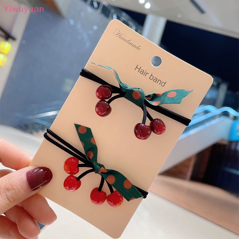Dây Buộc Tóc Cao Su Co Giãn Hình Quả Cherry Phong Cách Hàn Quốc Mới