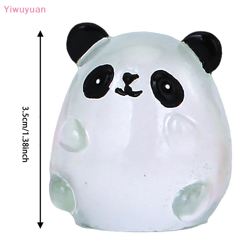 Bộ 2 Tượng Gấu Trúc Phát Sáng Bằng Nhựa Resin Trang Trí Tiểu Cảnh / Sân Vườn / Xe Hơi