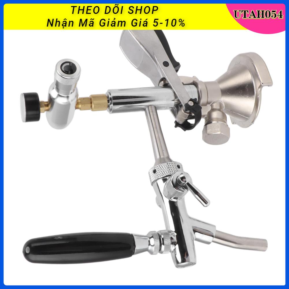 Utah054 Máy bơm bia tiệc tùng 4in thùng bằng đồng thau thép không gỉ Có thể tái sử dụng tươi Kegerator với hồ đo áp suất cho quán bar dã ngoại tại nhà