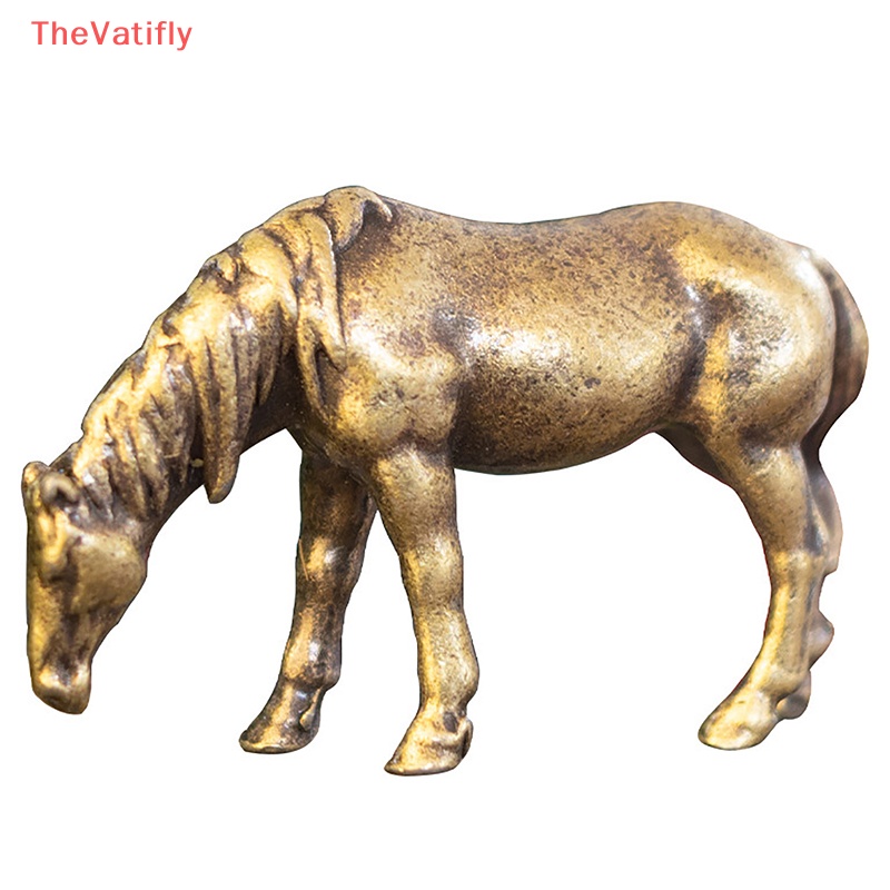 Mô Hình Tượng Ngựa Đuôi Dài Bằng Đồng Thau Cổ Điển Trang Trí Phong Thủy
