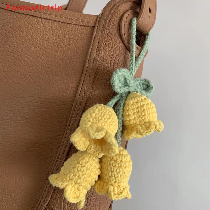 [Fantastictrip] Móc Khóa Dệt Kim Thủ Công Hình Hoa Lá Cho Nữ