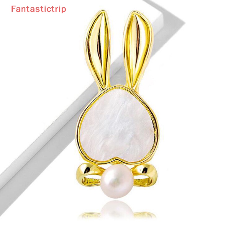 Ghim Cài Áo Hình Thỏ Nhỏ Đính Ngọc Trai Chống Mất Thiết Kế Tinh Tế Mới