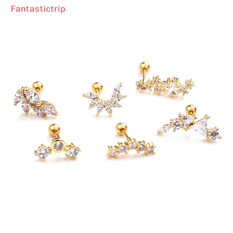 1 Khuyên Tai Xoắn Ốc Đính Đá Zircon Thời Trang Cho Nữ