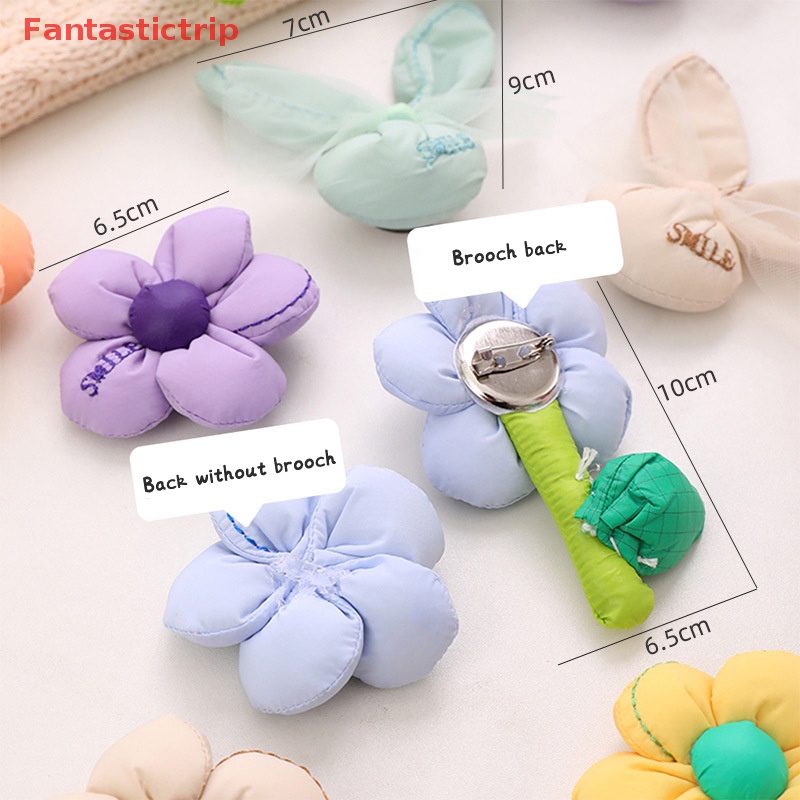 [Fantastictrip] Trâm Cài Áo Hoa Vải Màu Macaron Dễ Thương Trang Trí Túi Xách Mới