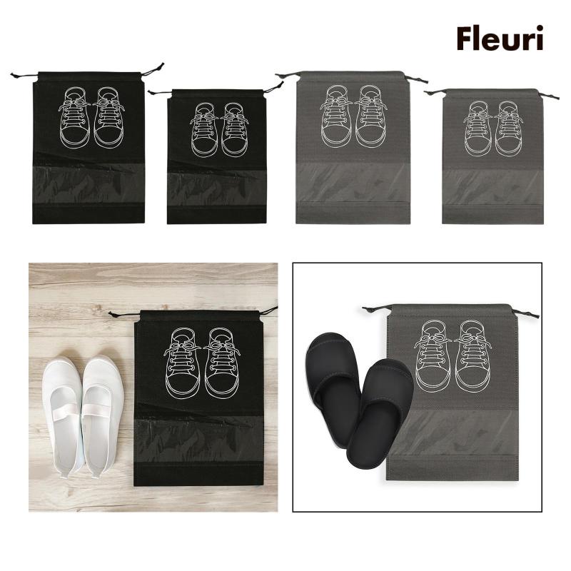 Vỏ Bọc Giày Bằng Vải Không Dệt Có Dây Rút Chống Bụi Tiện Lợi