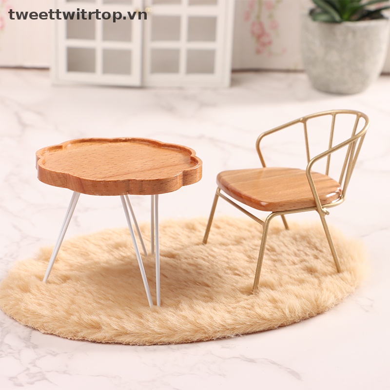 1 Bộ Bàn Ghế Trang Trí Nội Thất Cho Nhà Búp Bê Tỉ Lệ 1: 12