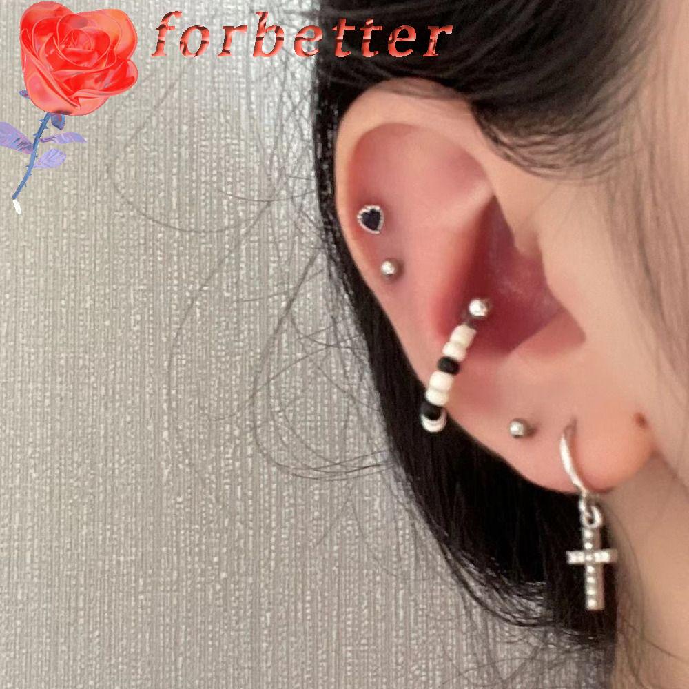 Khuyên Tai Thép Titan Đơn Giản Thời Trang Phong Cách Hàn Quốc Cho Nữ