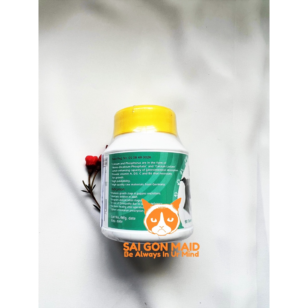 Calci Minical Hộp 90 viên - Bổ sung canxi và photpho cho chó nhỏ, mèo