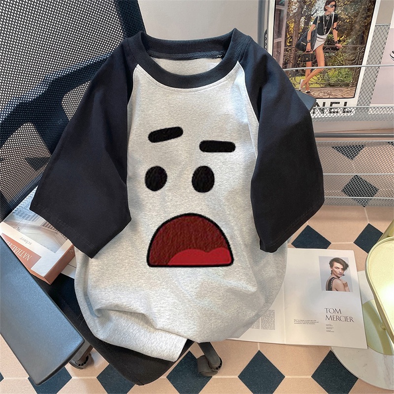 NRVP Áo Thun 100% Cotton Tay NgắN In Hoạ TiếT ĐộC ĐáO Phong CáCh HàN QuốC 2023