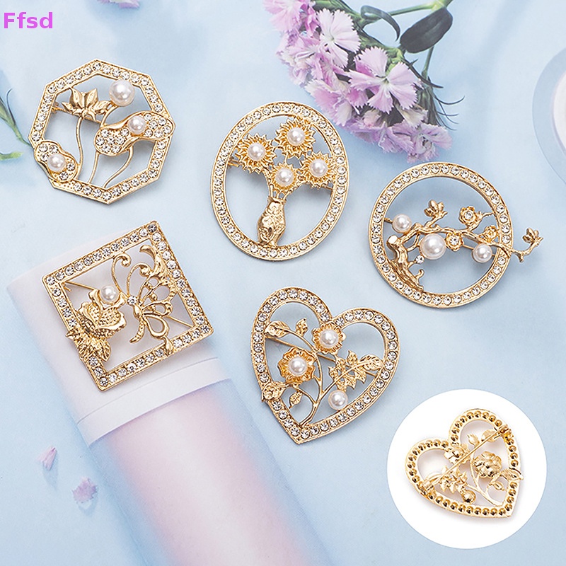 {Ffsd} Ghim Cài Khăn Choàng / Khăn Quàng Cổ Hình Hoa Đính Ngọc Trai Thời Trang Vintage Dành Cho Nữ