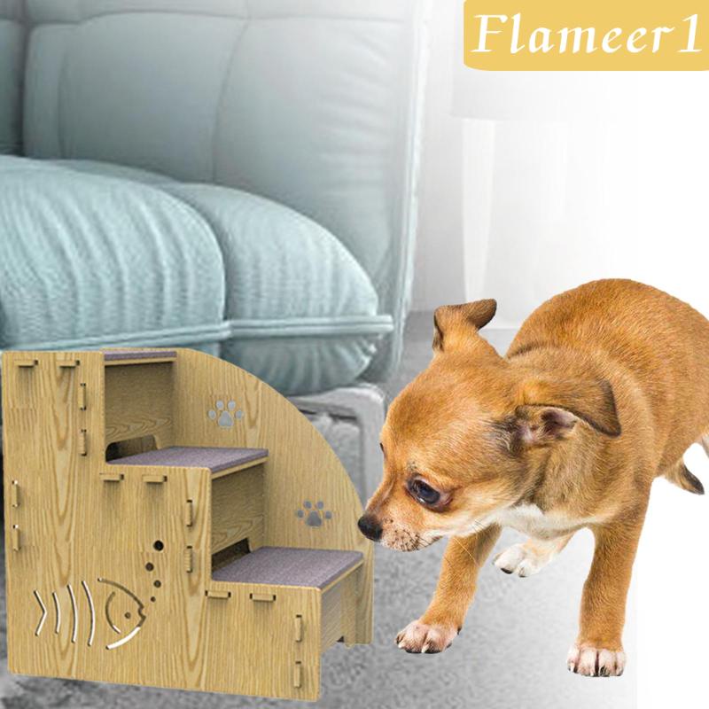 Bậc Thang Leo Bằng Gỗ Chống Trượt Cho Thú Cưng Chó Mèo 1]