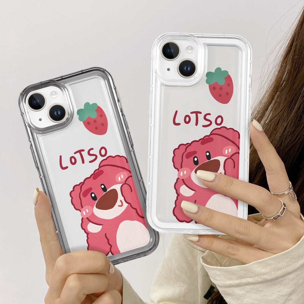 Ốp lưng In trong suốt Gấu dâu tây OPPO A15 / A15s / A35 5G / A16 / A16s / A54s / A16K / A16e / A17 / A17K / A31 2020 / A8 / A5 / A3s / Realme C1 / A12E A5 2020 / A20 / A30 / A20 / A20 / A20 / A20 / A30 Ốp Điện Thoại Case