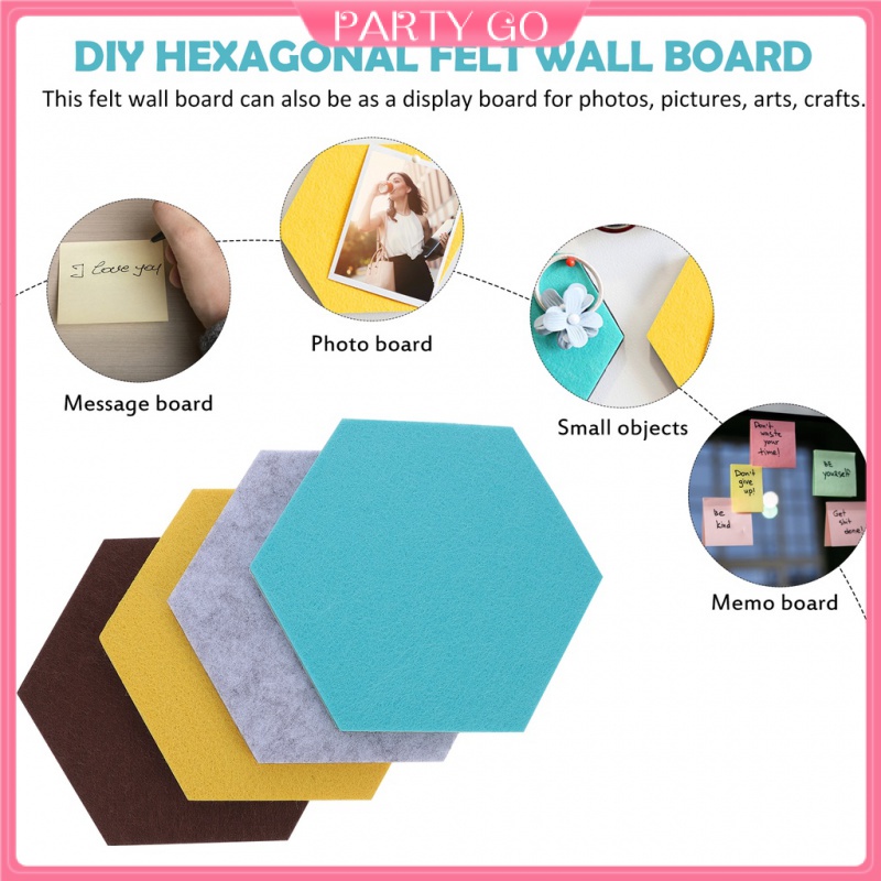 Set 8 Bảng Ghi Chú Dán Tường Hình Lục Giác