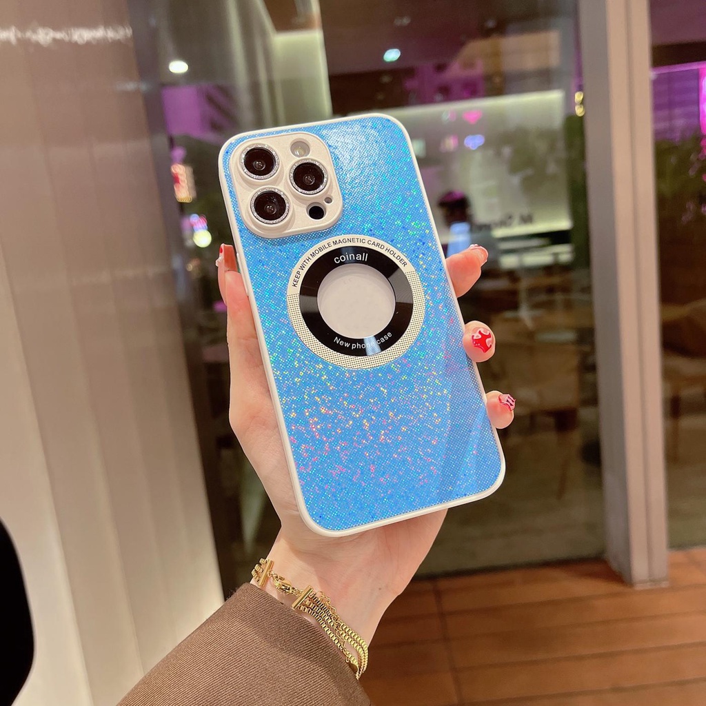 Ốp Điện Thoại PC Cứng Trong Suốt Đính Kim Cương Nhiều Màu Chống Rơi Cho iPhone 12 13 14 Pro Max