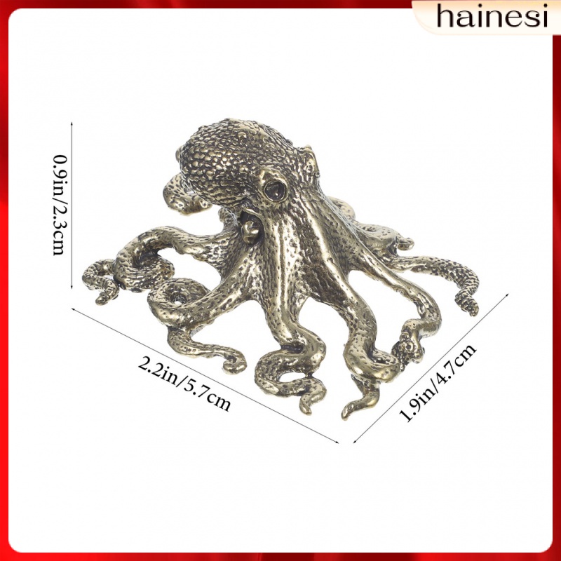 Mô Hình Bạch Tuộc Mini Bằng Đồng Thau Để Bàn Trang Trí