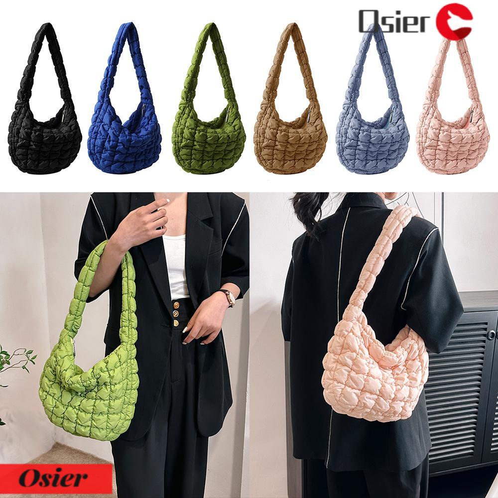 Túi Tote Đeo Vai / Đeo Chéo May Chần Họa Tiết Kẻ Sọc 1 Kiểu Cá Tính Cho Bạn Gái Y2K