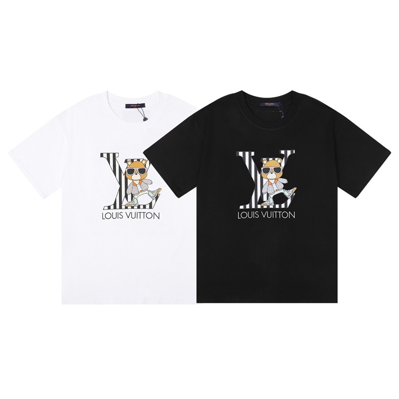 L &amp; V Áo Thun Bóng Rổ Tay Ngắn In Logo Thỏ Phun Kỹ Thuật Số Phiên Bản Giới Hạn 88 Mới Cho Nam Và Nữ Jktyjrtfg