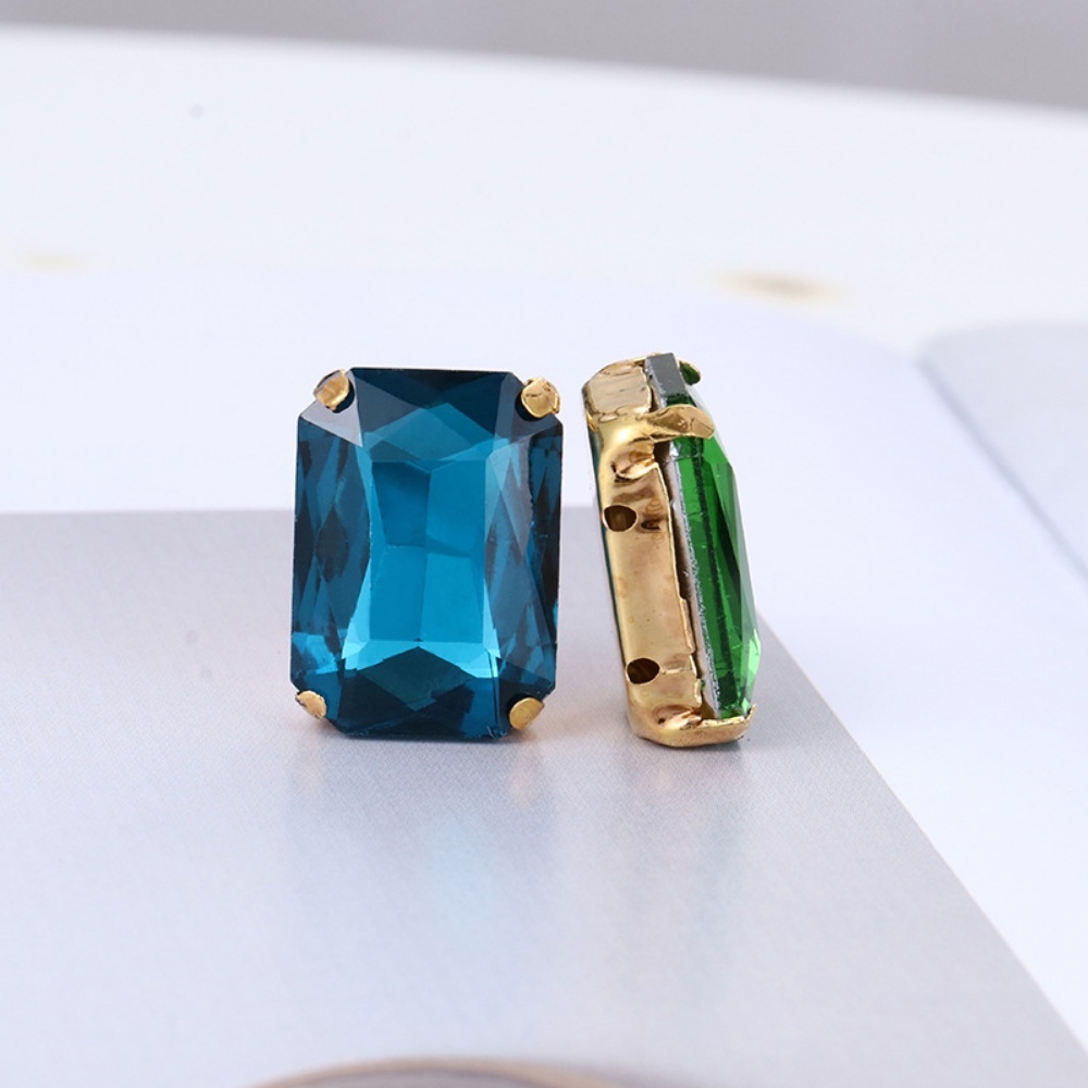 Miếng Lót Quần Áo Hình Bát Giác Đính Đá Pha Lê Lấp Lánh Thời Trang 10 * 14mm / 13 * 18mm