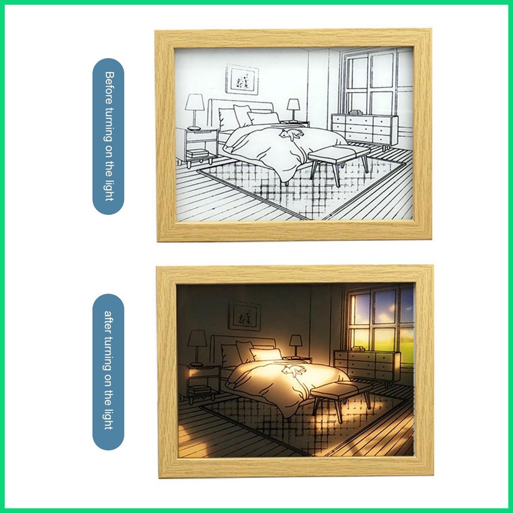 Khung Ảnh Có Đèn LED 3 Màu Sắc Tương Phản Độc Đáo