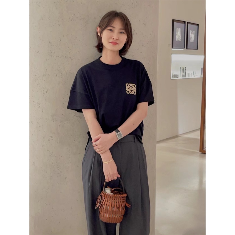 Áo Thun cotton Dệt Kim Tay Ngắn Cổ Tròn Thêu Họa Tiết Paula 'S ibiza L-O88E-W 88- Xu Hướng Thời Trang Đường Phố