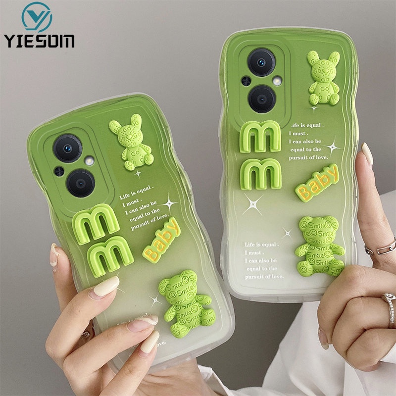 Ốp Điện Thoại Silicon Mềm Hình Gấu Thỏ Màu Gradient 3D Cho OPPO Reno 8Z 7Z 5G 8 7 6 5 5F 4F 4 4G