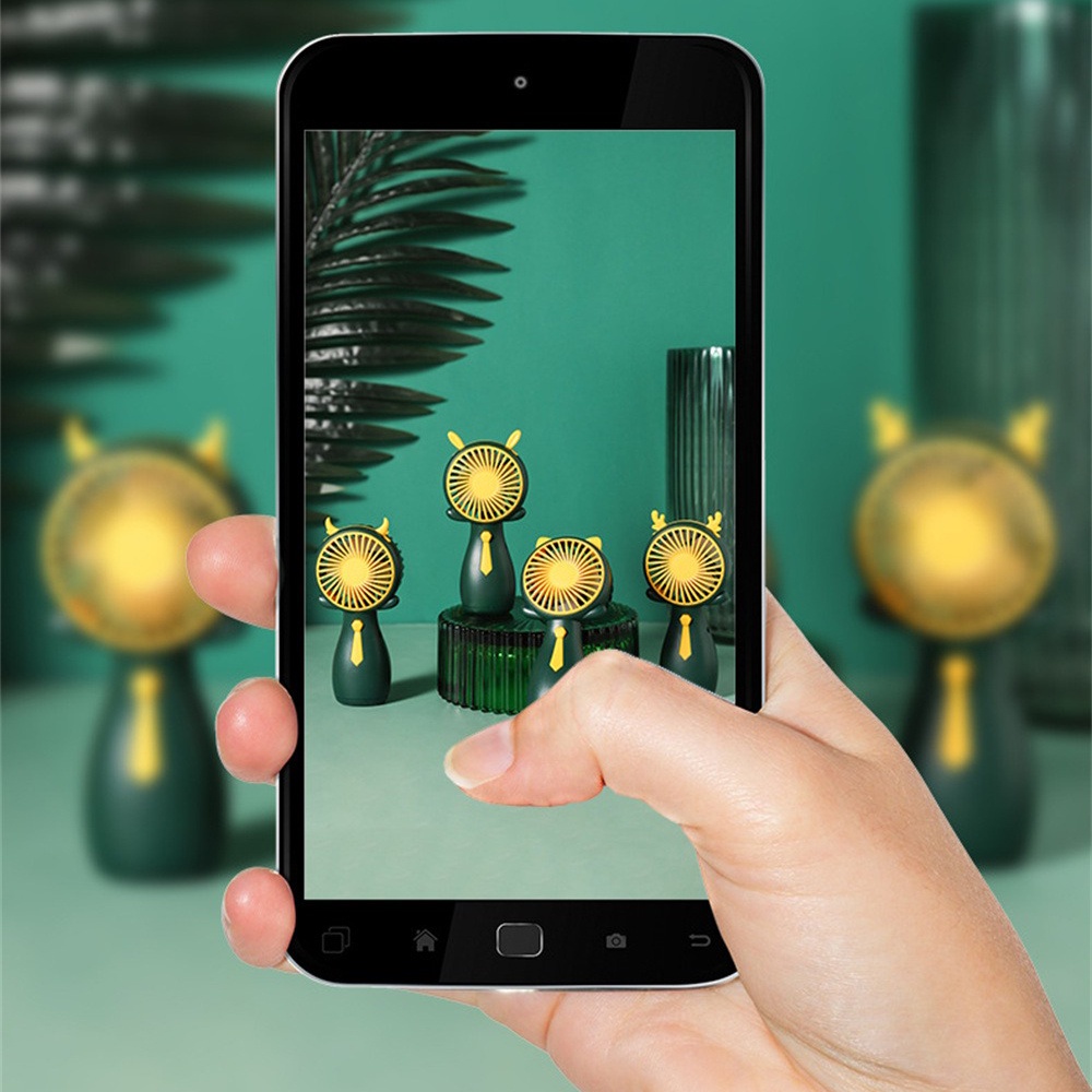 Quạt mini cầm tay mùa hè quạt nhỏ hoạt hình hoạt hình gia đình văn phòng có thể sạc lại bằng USB