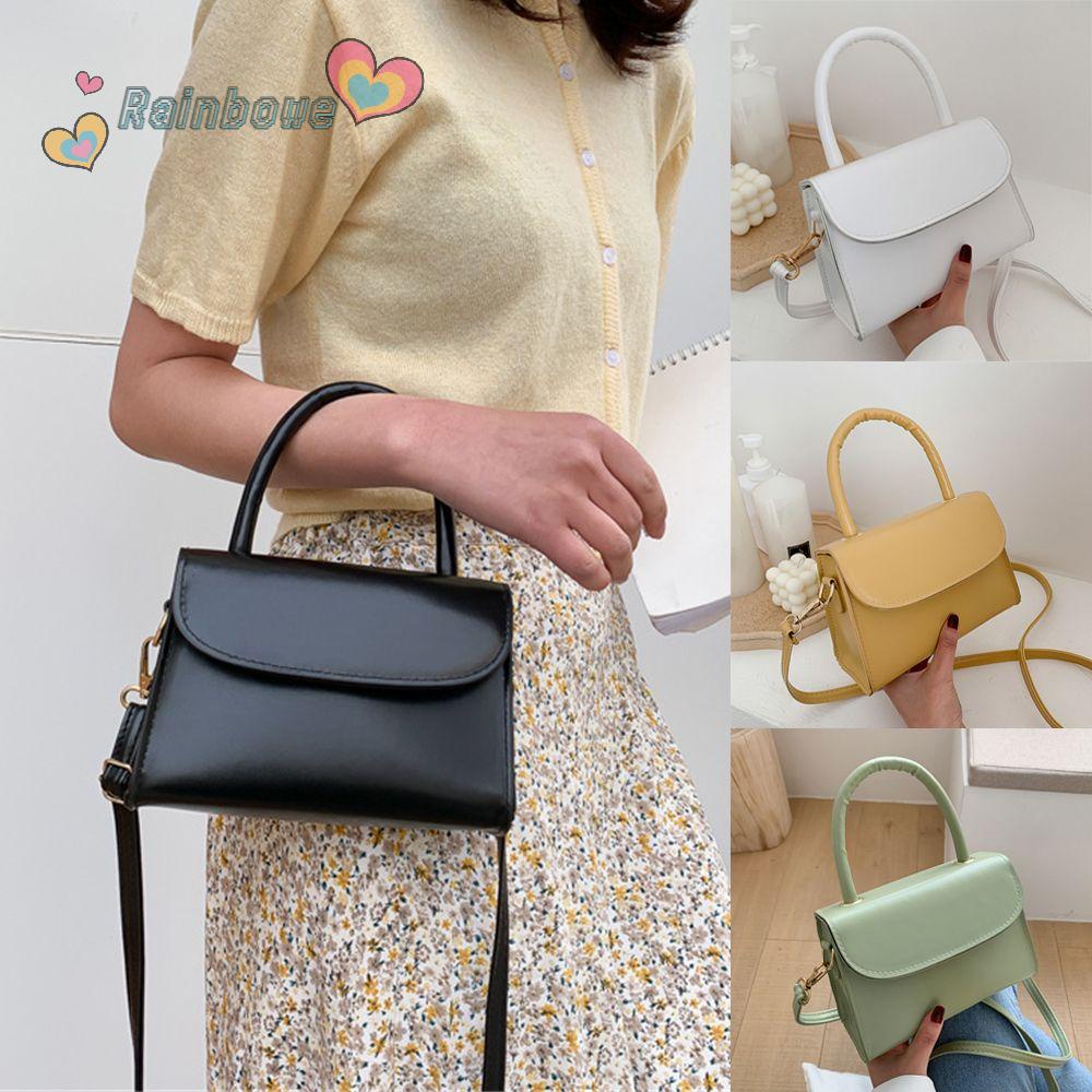 Túi Đeo Chéo Da PU Màu Cầu Vồng Thời Trang Hàn Cho Nữ