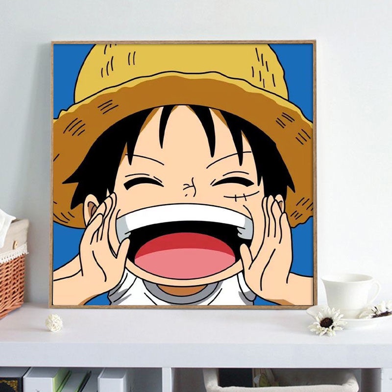 Bộ Tranh Đính Đá Tự Làm Họa Tiết Hoạt Hình One Piece Bằng Acrylic Trang Trí Phòng Ngủ