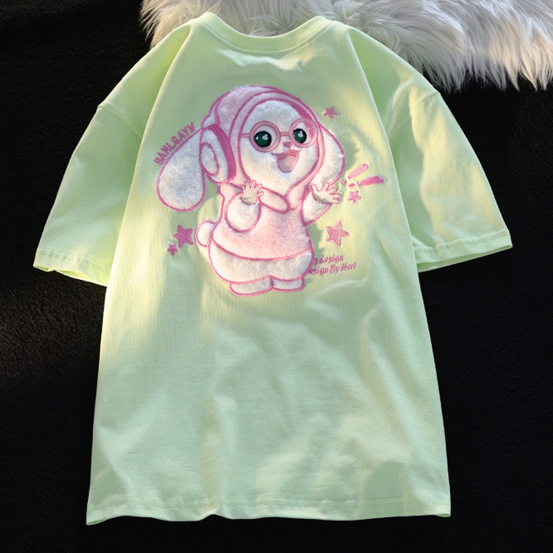 Áo Thun Tay Ngắn Chất Liệu 100% Cotton Cao Cấp Thời Trang Theo Phong Cách Hàn Quốc Cho Nữ