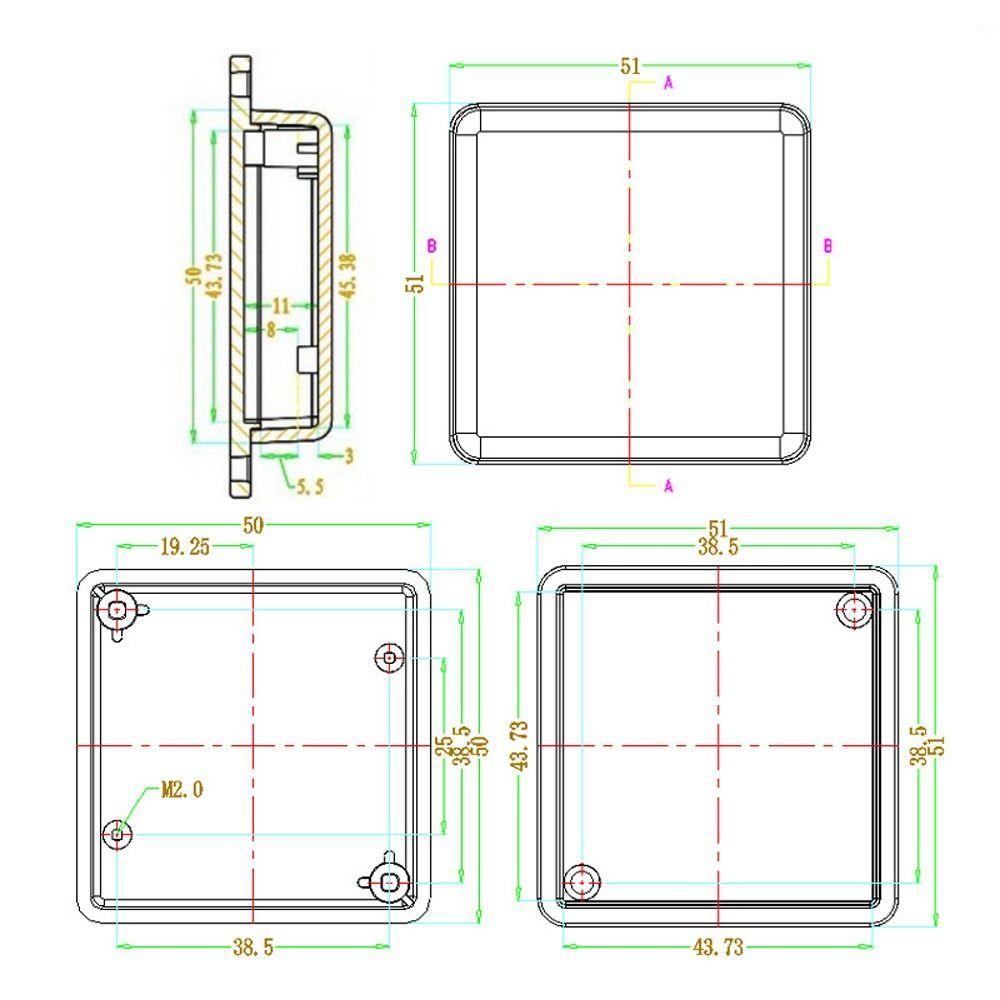.Hộp Nhựa ABS 50 * 50 * 15mm Đựng Linh Kiện Điện Tử DIY