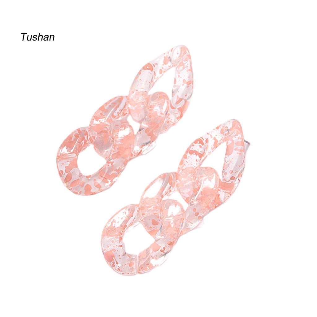 1 Đôi Bông Tai Xích Trong Suốt Phong Cách Bohemian Dành Cho Nữ