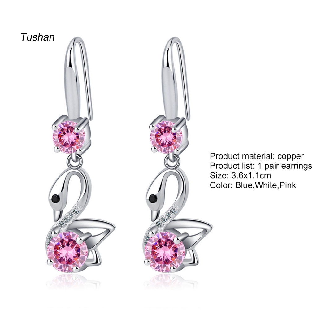 1 Đôi Bông Tai Móc Hình Mắt Đen Đính Đá Zircon Phong Cách Hàn Quốc Cho Nữ