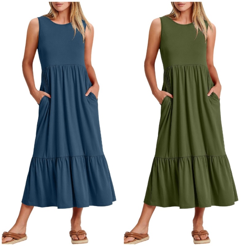 Đầm Dài Không Tay Thời Trang Mùa Hè Thanh Lịch Cho Nữ