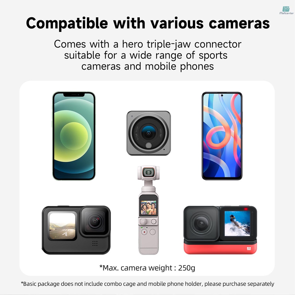 TELESIN Backpack Strap Clamp Magnetic Swivel Clip for Cam 360°Rotating Adjustable Strap Mount Quick Clip Mount Compatible with 11/10/9/8