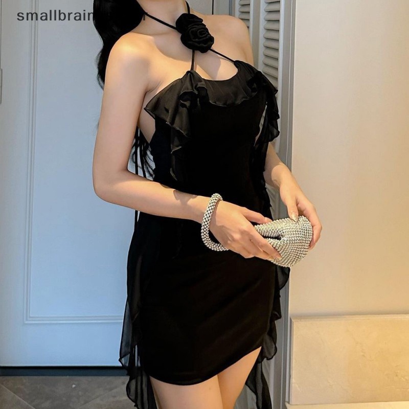 Đầm Hoa Hai Dây Hở Lưng Thanh Lịch Cho Nữ SBS