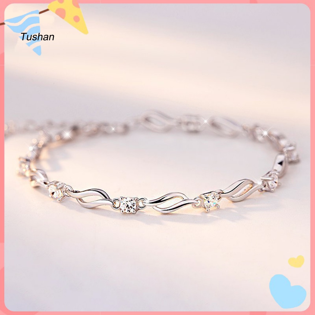 Vòng Đeo Tay Đính Đá Lấp Lánh Có Thể Điều Chỉnh Quyến Rũ Cho Nữ