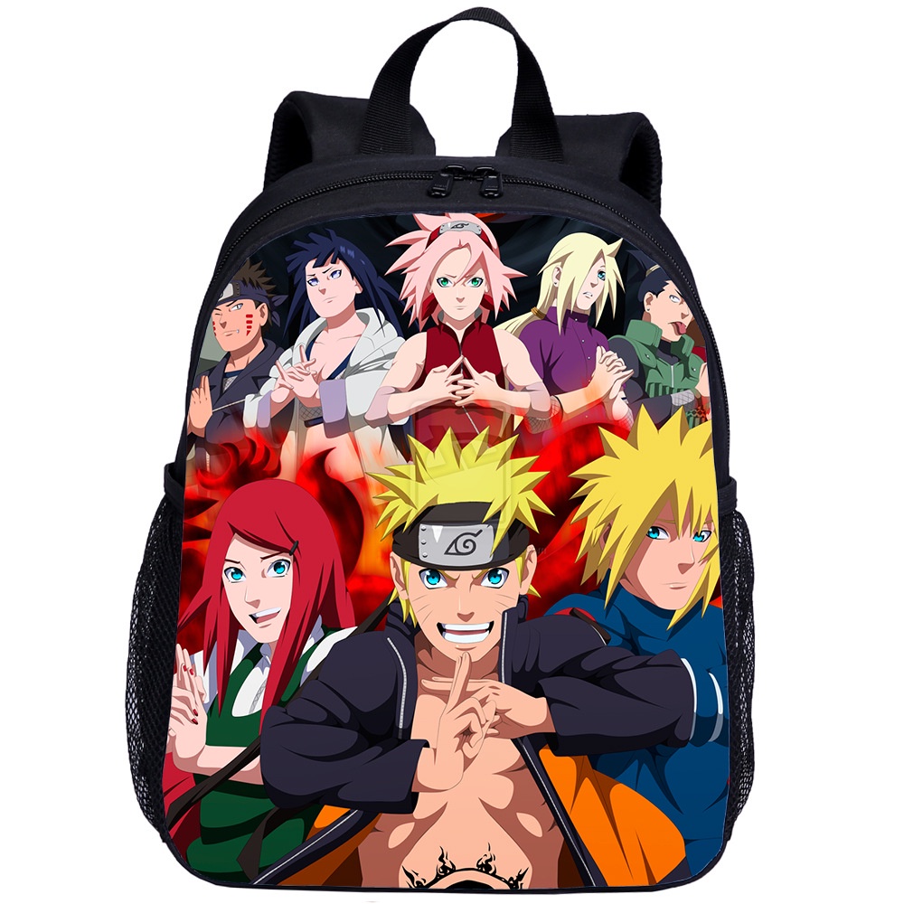 Ba Lô Đi Học 14inch Hai Lớp In Họa Tiết Hoạt Hình Naruto 3D Phong Cách Nhật Bản Cho Bé Mẫu Giáo